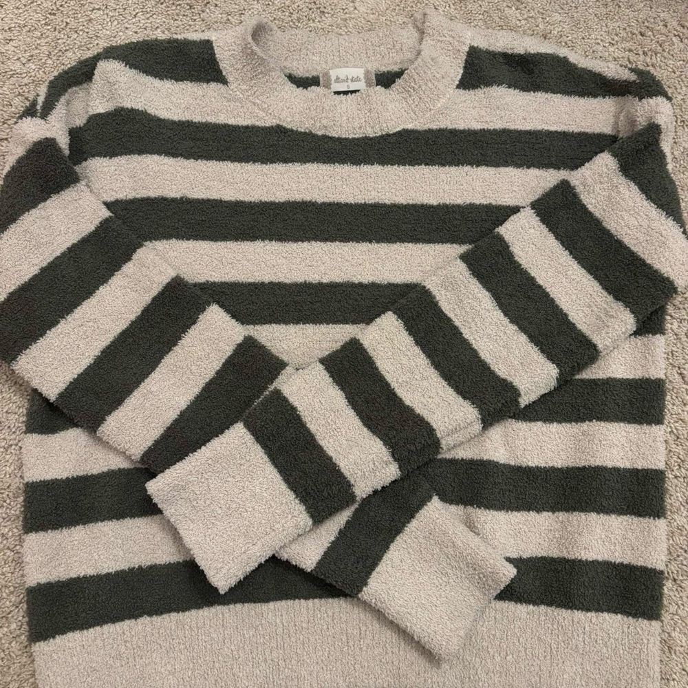 Altar'd State Gray and Black Striped Sweater